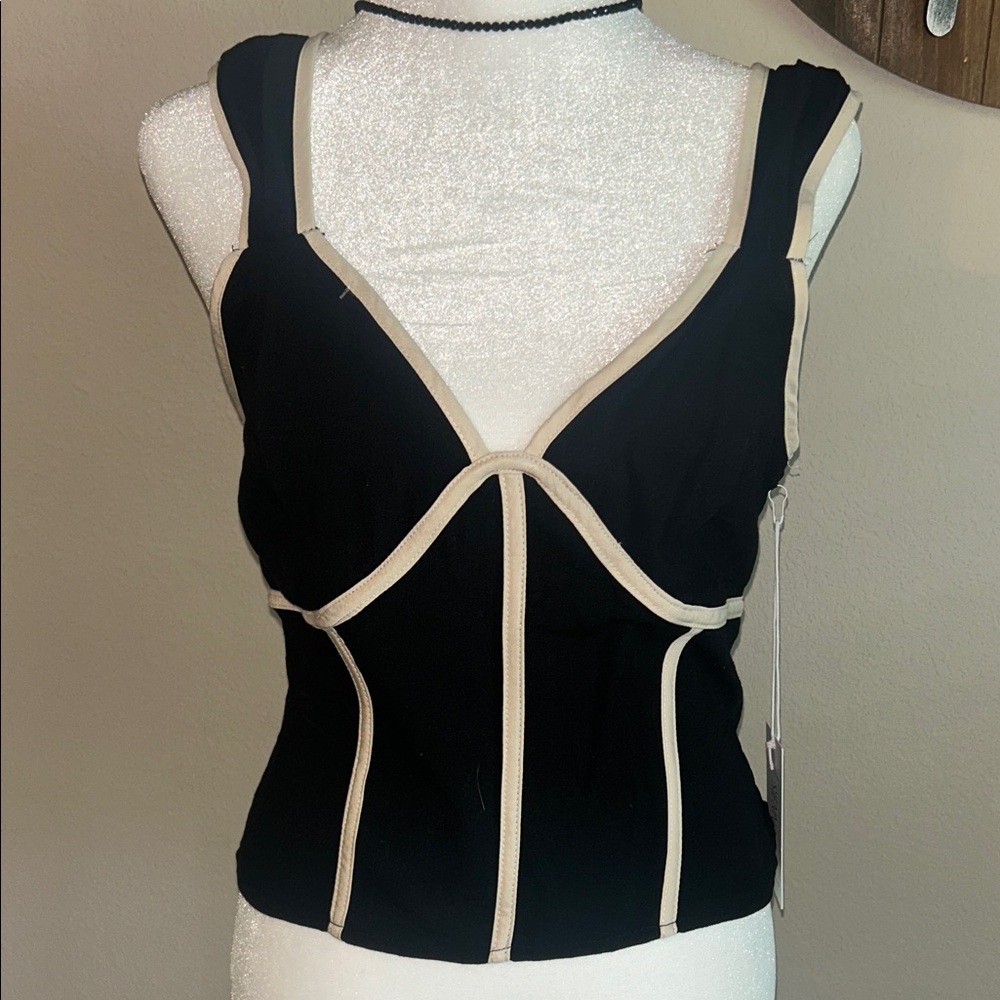 Sienna Sky Black and Cream Blouse